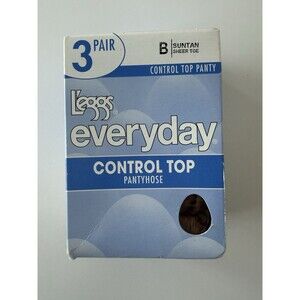 L'eggs Pantyhose Suntan Sheer Toe Control Top Size B 3 pair